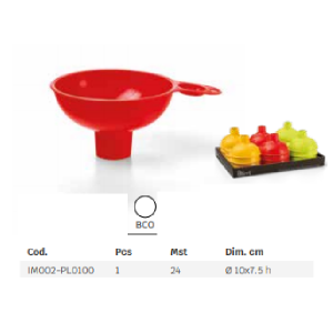 Plastični lijak okrogel 10cm bela
