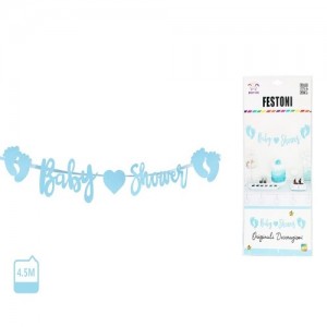 Girlanda Baby shower modre barve 4,5m