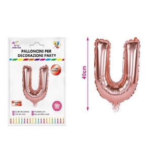 Balon črka U rose gold