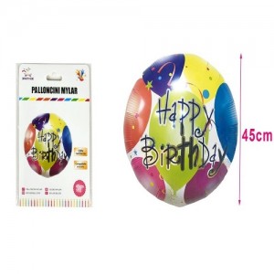 Aluminijasti balon happy birthday 45cm