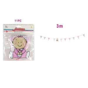 Girlanda z napisom baby shower roza 3m