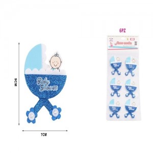 Dekoracija za baby shower modra 7x9cm