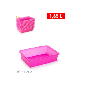 Plastičen pladenj 1,65l roza REF:1132832