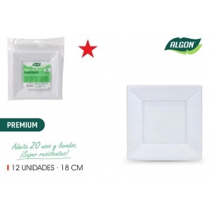 Plastični krožniki kvadratni 18cm 12/1