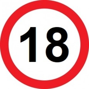 Rojstnodnevna nalepka prometni znak 18 let