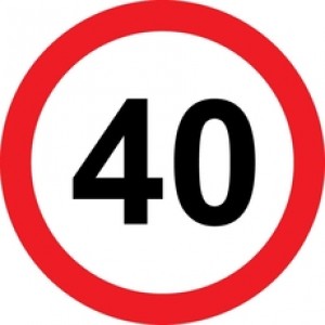 Rojstnodnevna nalepka prometni znak 40 let