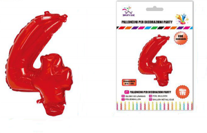Balon številka 4-40 cm-Rdeča