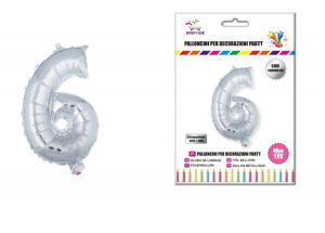 Balon številka 6-40 cm-Srebrna