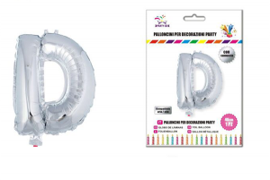Balon črka D-40 cm-Srebrna