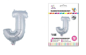 Balon črka J-40 cm-Srebrna