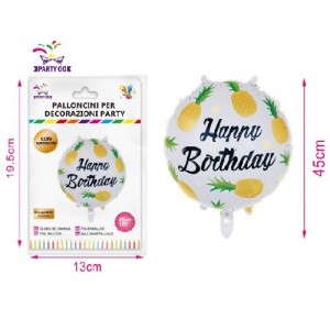 Aluminijasti balon happy birthday 45cm