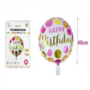 Aluminijasti balon happy birthday 45cm