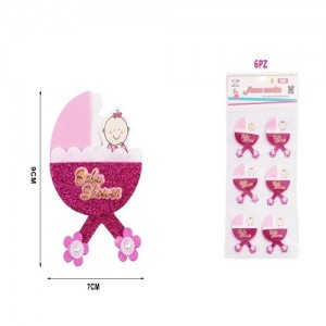 Dekoracija za baby shower roza 7x9cm