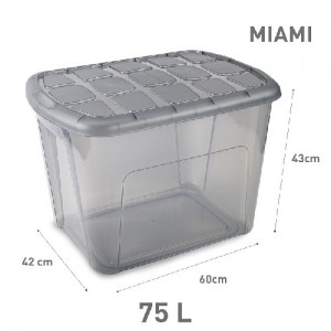 Plastična škatla MIAMI siva 75l REF:14279S8