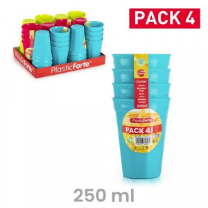 Plastičen kozarec 250ml 4/1 REF:15381