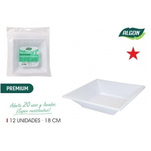 Plastični krožniki kvadratni 18cm 12/1