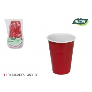 Plastični kozarci (rdeča) 450cc 10/1