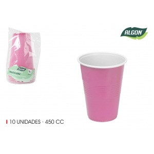 Plastični kozarci (roza) 450cc 10/1