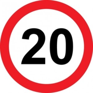 Rojstnodnevna nalepka prometni znak 20 let