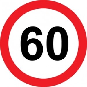 Rojstnodnevna nalepka prometni znak 60 let