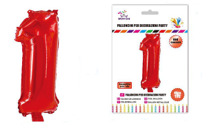 Balon številka 1-40 cm-Rdeča