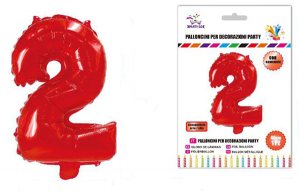 Balon številka 2-40 cm-Rdeča