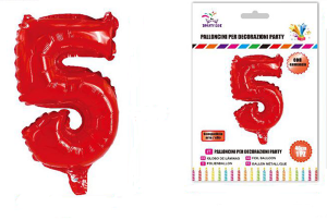 Balon številka 5-40 cm-Rdeča