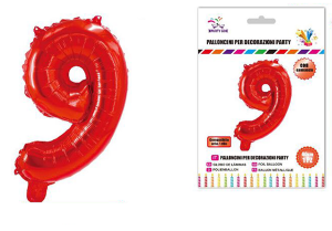 Balon številka 9-40 cm-Rdeča