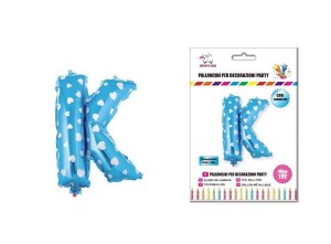 Balon z vzorci črka K-40 cm-Modra s srčki