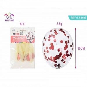 baloni z lističi 30cm 6/1