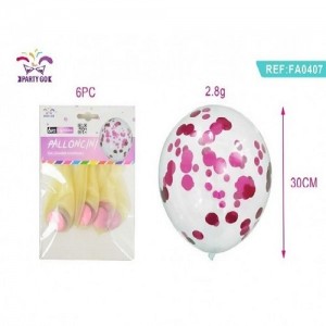baloni z lističi 30cm 6/1